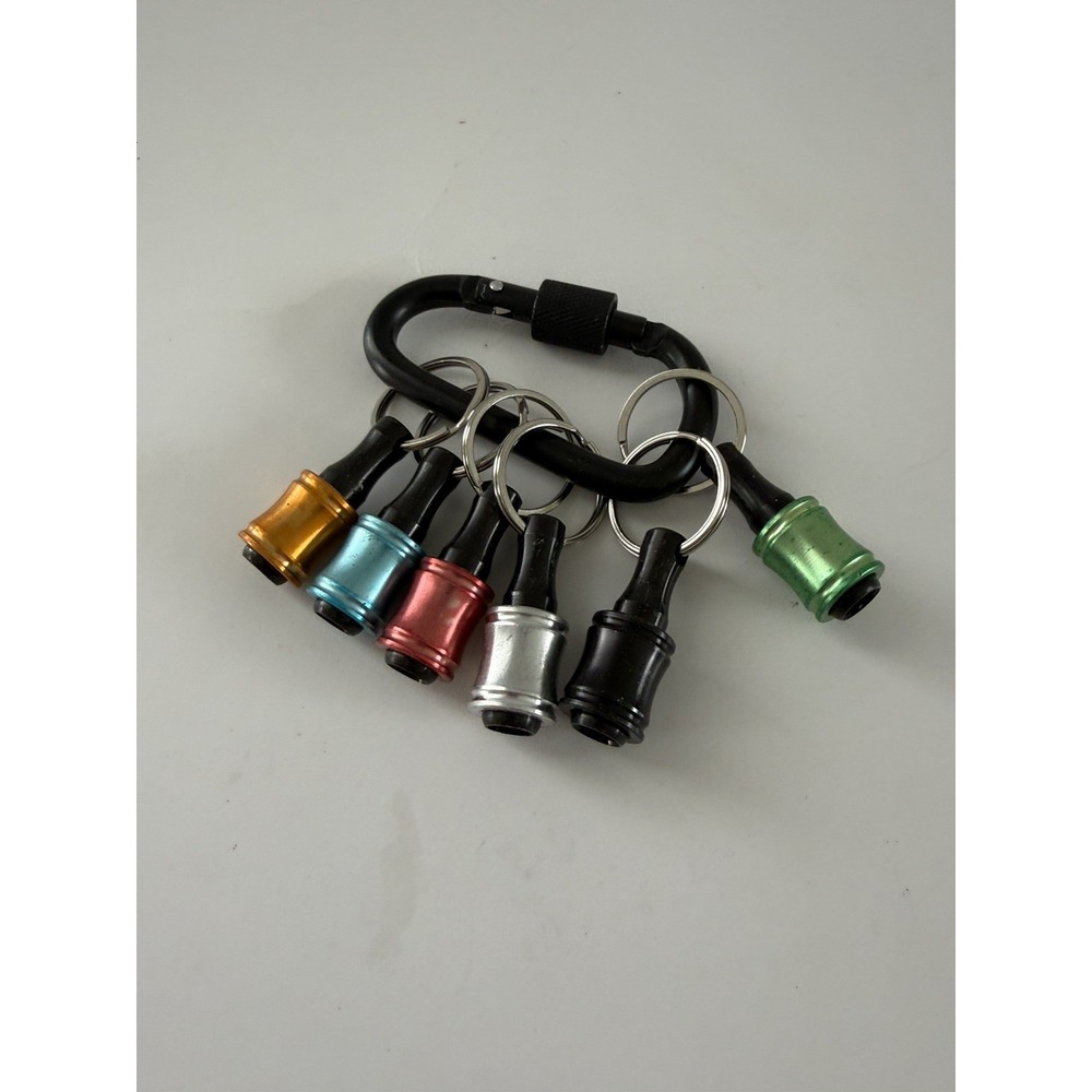 6Pcs 1/4" Hex Shank Screwdriver Drill Bit Holder Bit Set Quick Release Keychain